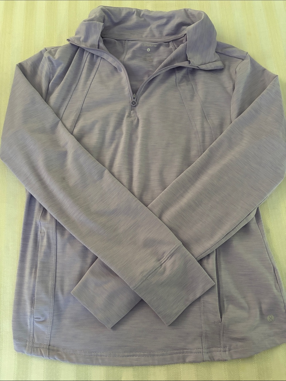 Layer 8 Lavender V-Neck Quarter-Zip Pullover